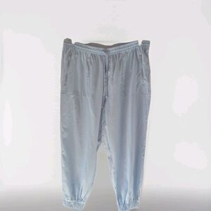 Serra women's Linen joggers XL elastic waist pull on coastal